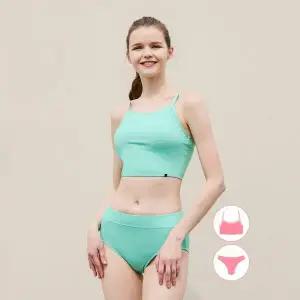 [하프클럽/베이직 엘르]베이직엘르 여성인 래쉬가드 민트 이너웨어 브라탑 세트 BEL-X22