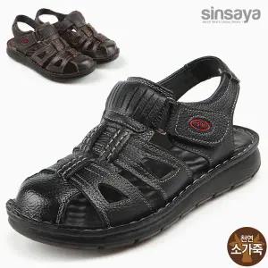 [신사야]신사야 앞커버 소가죽 세미 남성샌들 24S045