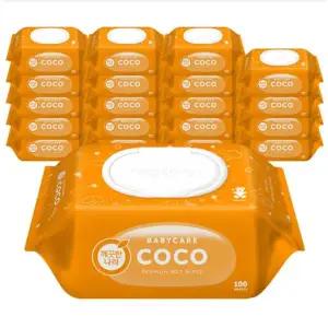 [신세계 규격](의정부점)깨끗한나라 베이비케어 코코물티슈 캡형 100매(20개입-1박스)