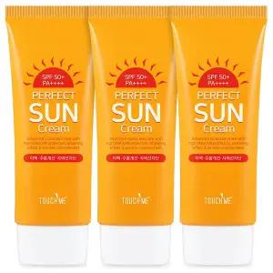 [터치미] 퍼펙트 대용량 썬크림 60ml 3개 (SPF50+PA+++) / 3중기능성 자외선차단 선크림