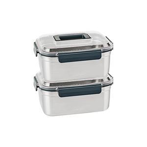 글라스락 클린 스텐 밀폐용기 직사각 3,600ml 2개 세트, 1개