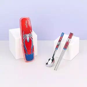 마블 스파이더맨 가벼운 진공 스텐 수저 클리어케이스 3P세트 / MV8866