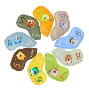 고품질 몬스터 캐릭터 아이언 커버 골프 커버 벨크로 타입 9종 세트