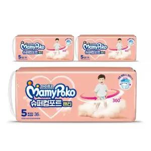 마미포코 슈퍼컴포트팬티 특대형, 36입, 남아 3팩, 1개