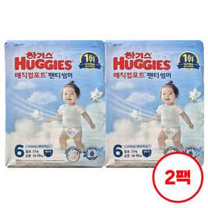 하기스 2025 매직컴포트 썸머 팬티 6단계 (공용) 37매 2팩
