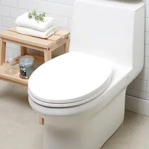 슬로우 다운 변기 커버 1p 덮개 O형 무소음 하드 화장실 교체 상 하부 고정 체결 화이트