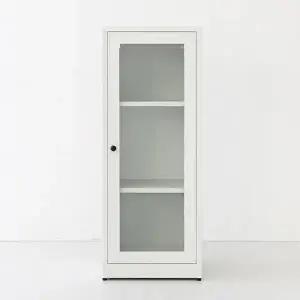 [마켓비]MKB 빈티지캐비넷 세로중1문 유리형 화이트 3892.8093