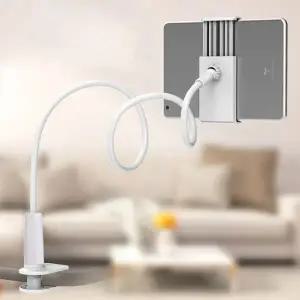 핸드폰거치대누워서 360도 회전 탈부착 휴대폰 태블릿 자바라 거치대 침대 선반 책상