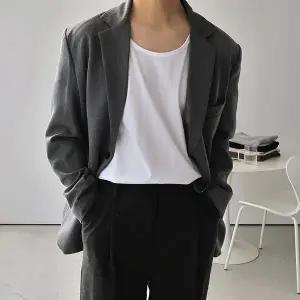 [하프클럽/맨즈북]여름 실켓 남자 셋업 반팔 루즈핏 수트이너 목넓은 티셔