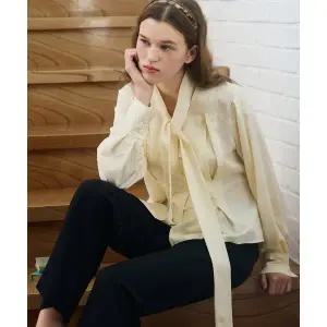 [드로우핏 우먼](타임스퀘어점패션관)턱 브이넥 타이 블라우스 [2COLOR]