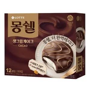 (408gx4개) 롯데 몽쉘 카카오/식당/급식/초코/아동/파티/단체/스낵/유치원/디저트/어린이집/간식/운동회