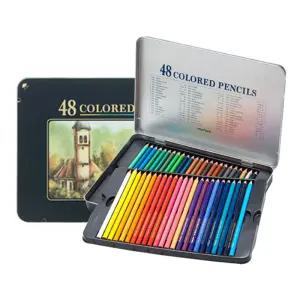 문화연필 전문가용 유성 색연필 넥스프로 48색 색연필 틴케이스