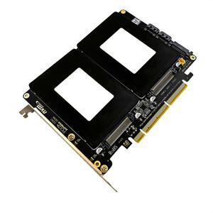 U.2 듀얼 디스크 어댑터 카드 SFF8639 NVME 및 SATA 2.5 인치 하드 PCIE4.0 분할