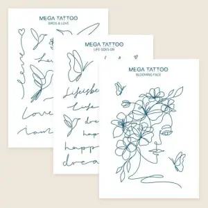 어스앤유 MEGA TATTOO 감성 라인 드로잉 타투 6종 택 1)