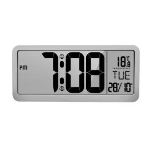 LCD 14인치 무선시계 35.6x16cm 화이트 실버 알람벽걸이 투웨이 전자 멀티시계 개업 선물