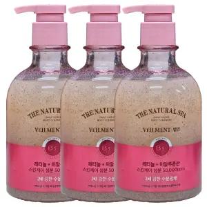 온더바디 벨먼 사해소금 스크럽 바디클렌저 블랙로즈향 400ml x 3개/