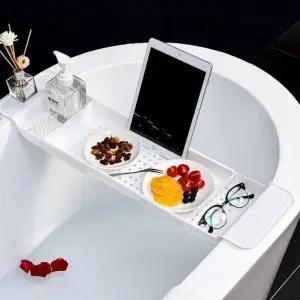 육각타공 논슬립 길이조절 반신욕 욕조트레이 욕실 트레이 (WFJVPHX)