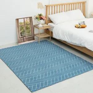 시어서커 러그 헤링본 블루 200x250 (WC68923)