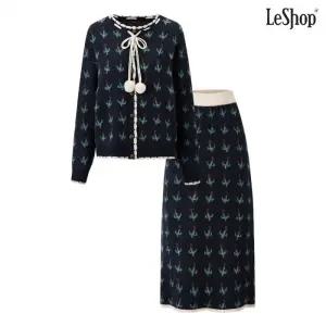 플라워 가디건 밴딩 스커트 셋업 (DP4OW004A)