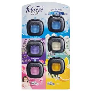 페브리즈 차량용 방향제 클립 2.2ml 6개 (맑은하늘+다우니향+라벤더의 포근함+코튼+시트러스