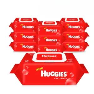 하기스 레드 뉴 아기물티슈 캡형 듀얼클린 엠보싱 72매X10입