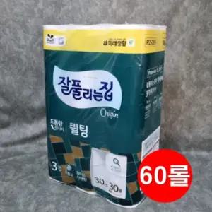 잘풀리는집 더도톰한 퀼팅 3겹 30M 30롤 2팩 휴지화장지
