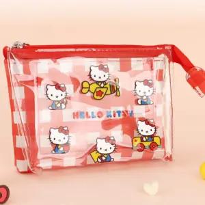 헬로키티 체크 이중 파우치