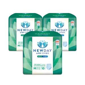 뉴데이 언더웨어 울트라슬림 남성용 중형 10개입 3팩
