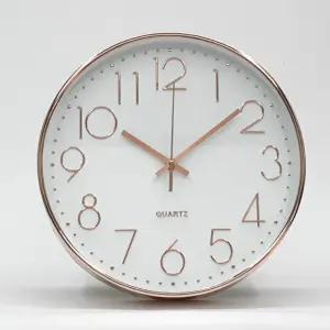 (화이트 29.5cm) 무소음 벽시계 로즈골드/벽걸이/시계/인테리어/거실/예쁜/고급/아날로그/벽거리/붙이는
