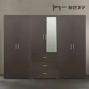 [장인가구]블리스 2400 옷장세트 (800 3단서랍 거울 행거형+800행거 이불형+800 ...