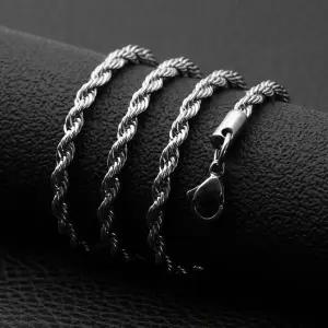 [하프클럽/]써지컬스틸 트위스트로프 체인 목걸이(5mm)