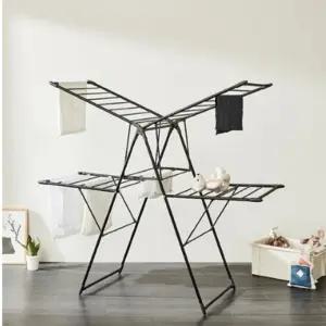 락앤락 컴팩트 접이식 트윈 양날개 빨래건조대_블랙