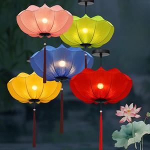 천장 연꽃잎 불교 스타일의 조명 냄비 창호 무당 한옥창문 램프 부처 도사 패턴 무구