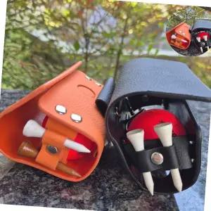 고급 소가죽 골프 볼파우치 골프공 케이스