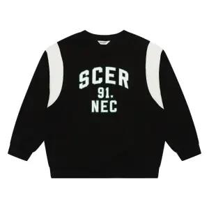 에꼴리에 세이브존03 에어쿠션 바시티 맨투맨티셔츠  24C1703-BK