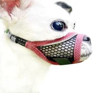 모이라빈 개 입마개 작은 개를 위한 부드러운 메쉬 치와와 시즈 요키 폼 짖는 그루밍을 짧은 주둥이 통기성