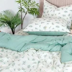 슈퍼싱글이불베개세트 해피니 이불베개세트 가드니아 차렵이불 베개세트 슈퍼싱글 SS 그린 베개솜 별매