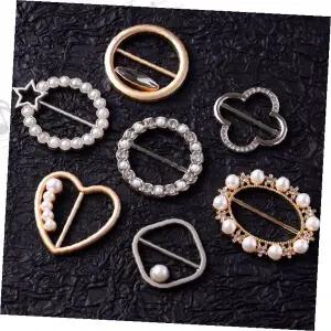 큐빅 진주 스카프링 옷핀 브로치 홀더 장식 고리 액세서리