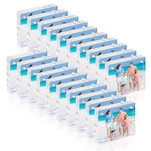 에어스니기 4x4 아크릴 프레임 20팩, 20mm 양면 마그네틱 액자 투명 액자 책상 책상용 디스플레이 사진 홀더용 웨딩 테이블 번호