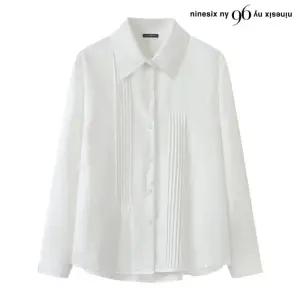 카라넥 베이직 무지 핀턱 긴팔 셔츠 (NQ1BA003L0)