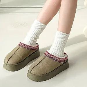 여자 겨울 스웨이드 통굽 키높이 기모 슬리퍼 여자겨울슬리퍼 기모슬리퍼 키높이슬리퍼