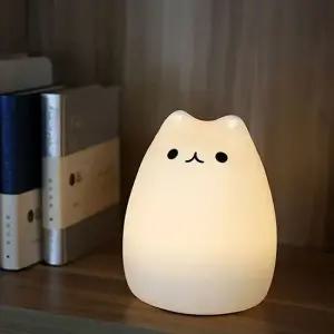 [무료배송] 말랑냥이 무선 실리콘 무드등 페이드 고양이 취침등