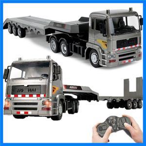 RC 플랫 트럭 모델 9채널 합금 1:20 2.4G 무선 조종 자동차 시뮬레이션 엔지니어 차량 트레일러 남자아이