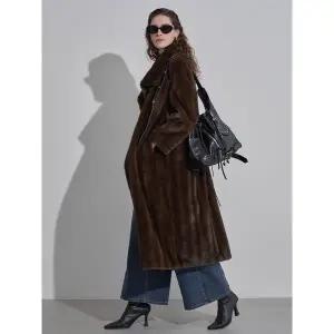 [하프클럽/]프렌치 페이크 퍼 벨트 롱 무스탕 코트 LM12MC700HL