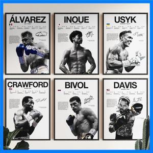 알바레즈 이노우에 우시크 크로포드 비볼 데이비스 포스터 번들 복싱 벽 프린트 복서 포스터 복싱 팬 룸 장