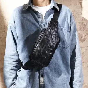 부드러운 소가죽 남성 슬링백 남자스포츠가방 웨이스트백 남자크로스백 옆으로매는가방