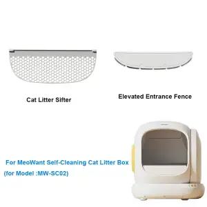 메오원트오소에리 자동세척 고양이 화장실용 높이 조절 가능 입구 울타리 고양이 모래 분리기 MW-SC02 높이