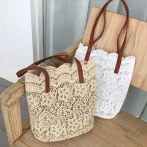 여름 에코백 레이스 여성 여행용 토트백