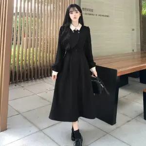 여자 겨울 원피스 추동 빅사이즈 바캉스 투피스 프렌치 긴팔 속살 가리고 무릎 위로 올라오는 롱 스커트 힛