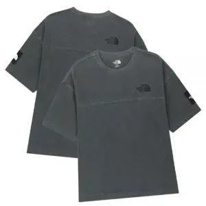 [매장판] 노스페이스 화이트라벨 반팔티 오버핏 스티치 다잉 티셔츠 차콜 그레이 NT7UR04J